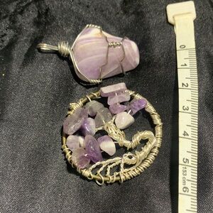 Silver Wire-Wrapped Amethyst Necklace